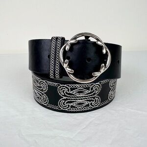 Coldwater Creek Black Embroidered Belt